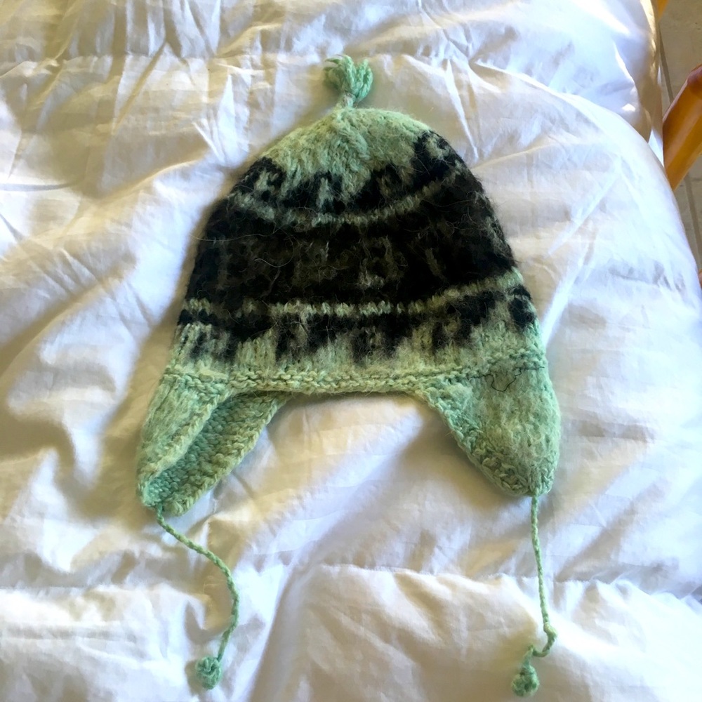 Authentic Peruvian Lambs Wool Knit Hat - image 1